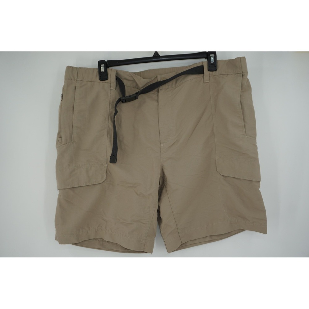 The North Face Shorts Beige Nylon Cargo Hiking Belted Pockets Outdoor Men's 2XL